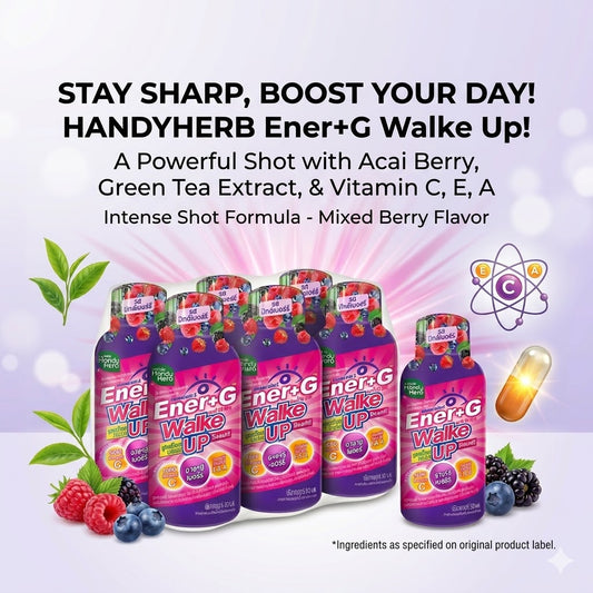 Ener+G Wake Up Acai Berry – Mixed Berry Flavor, 1 Pack (6 Bottles)