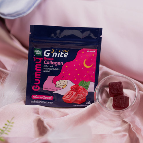 G'Nite Beauty Gummy (Raspberry flavor) - 1 Box Set (6 Pack - 24pcs)