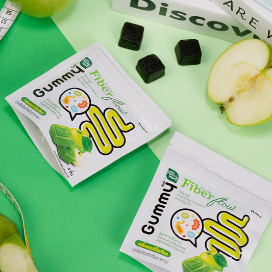 Fiber Flow Gummy (Green Apple Flavor) - 1 Box Set (6 Pack - 24pcs)