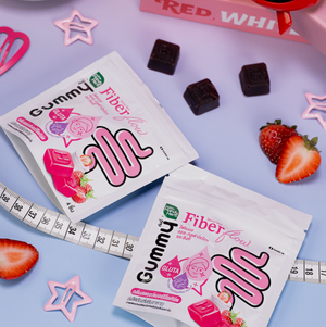 Fiber Flow Gummy Plus Gluta (Strawberry flavor) - 1 Box Set (6 Pack - 24pcs)