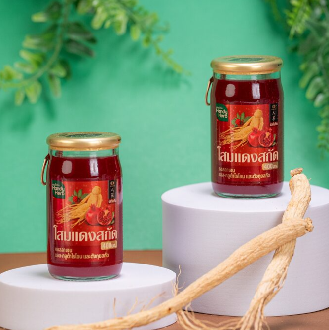 Ginseng Extract Drink Mixed with Collagen in Pomegranate Juice (65ml) - (1 pack of 6 bottles)