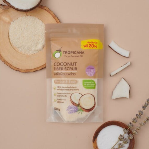 Tropicana Coconut Fiber Scrub For Skin Exfoliating (Non Preservative) 50g