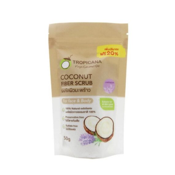 Tropicana Coconut Fiber Scrub For Skin Exfoliating (Non Preservative) 50g