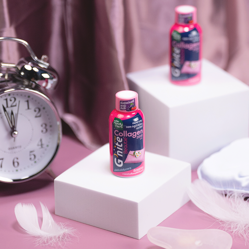 HandyHerb G'nite Beautie Collagen Shot, ready to drink, strawberry and Kyoho grape flavor (1 pack of 6 bottles)