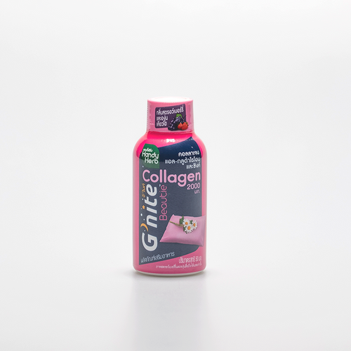HandyHerb G'nite Beautie Collagen Shot, ready to drink, strawberry and Kyoho grape flavor (1 pack of 6 bottles)
