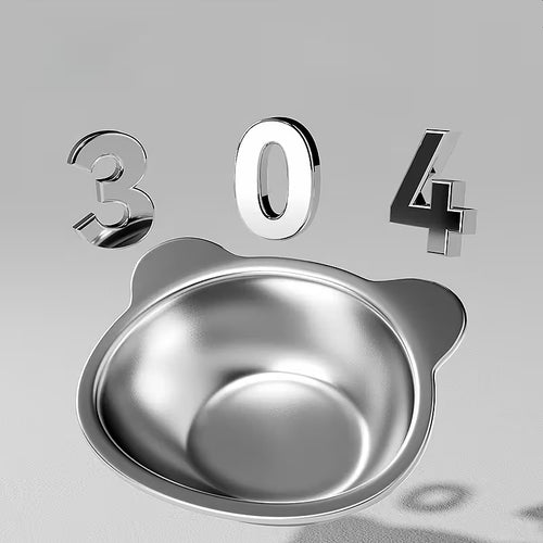 Stainless steel bowl for cats and dogs on a stand