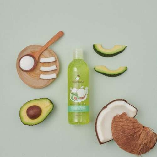 Tropicana Coconut Shower Gel Scurb With Avocado Oil (Non Paraben) 350ml