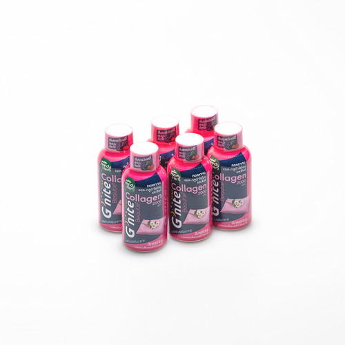HandyHerb G'nite Beautie Collagen Shot, ready to drink, strawberry and Kyoho grape flavor (1 pack of 6 bottles)