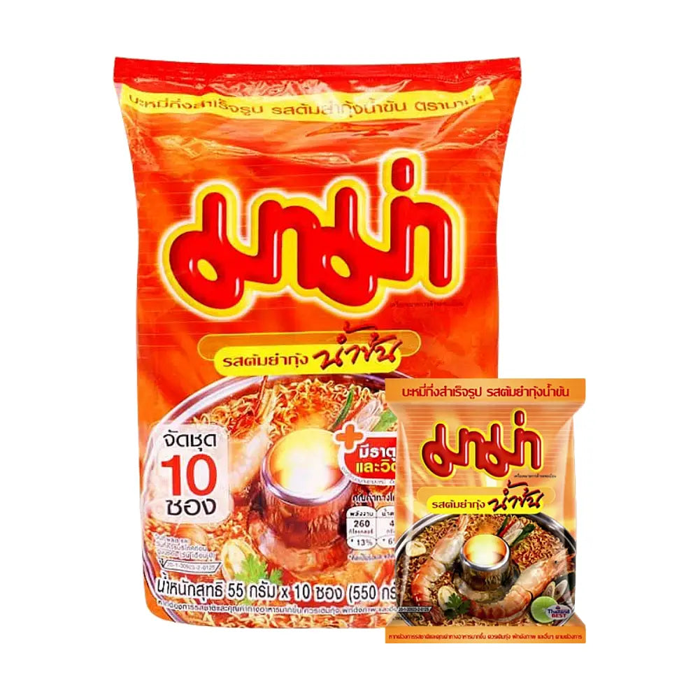 MAMA Instant Noodles Shrimp Creamy Tom Yum Flavour  (Pack 10)