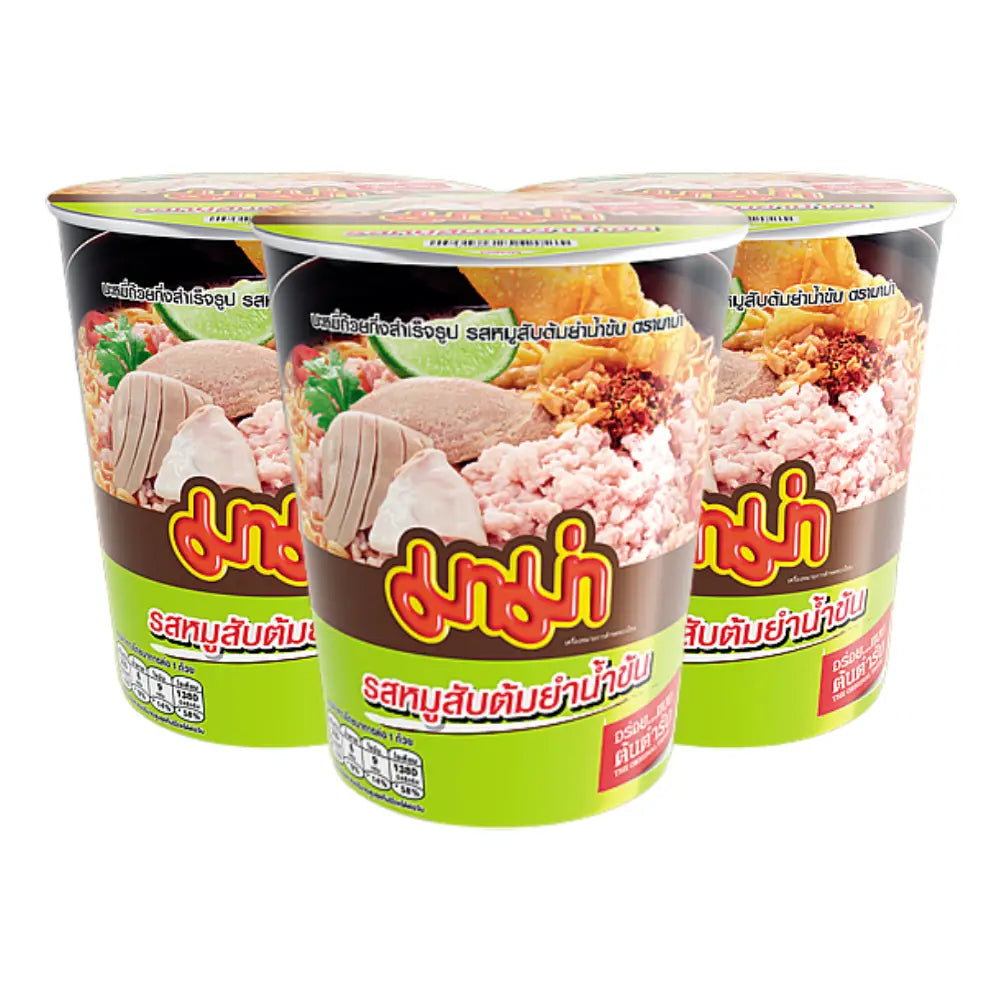 MAMA Instant Cup Noodles Creamy Tomyum Minced Pork Flavour (Pack 3)