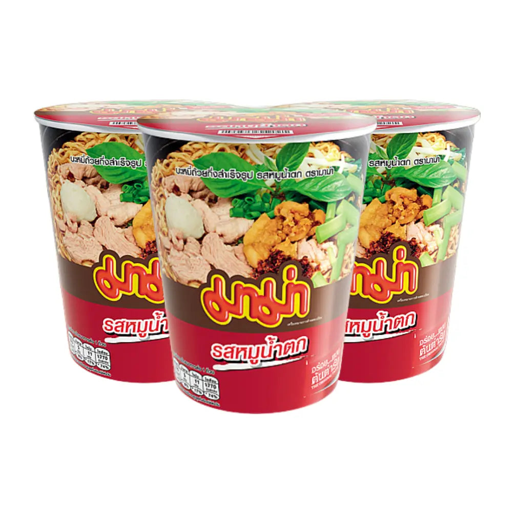 MAMA Instant Cup Noodles Moo Nam Tok Flavour (Pack 3)