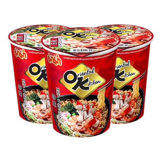 MAMA Instant Cup Noodles Oriental Kitchen Hot & Spicy Flavour (Pack 3)