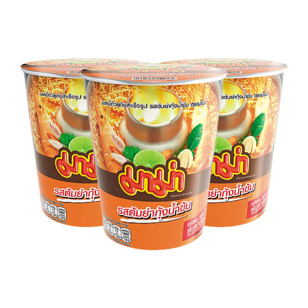 MAMA Instant Cup Noodles Shrimp Creamy Tom Yum Flavour (Pack 3)