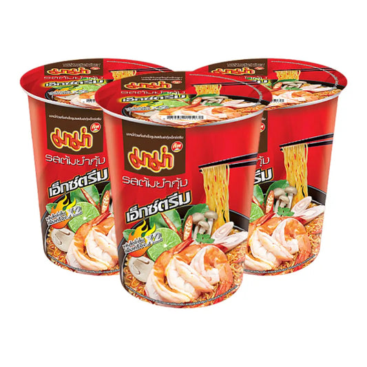MAMA Instant Cup Noodles Shrimp Tom Yum Flavour (Extreme) (Pack 3)