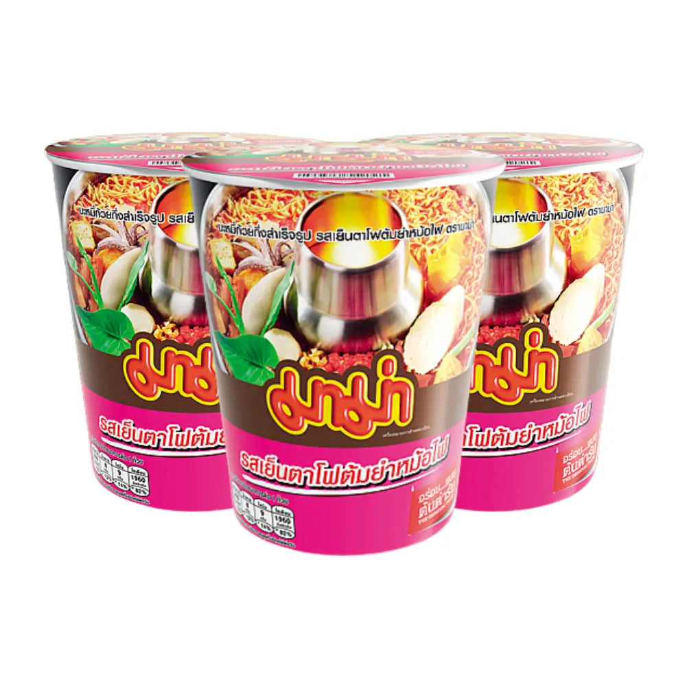 MAMA Instant Cup Noodles Yentafo Tom Yum Mohfai Flavour (Pack 3)