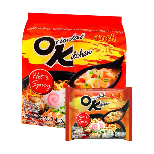 MAMA Instant Noodles Oriental Kitchen Hot & Spicy Flavour (Pack 4)