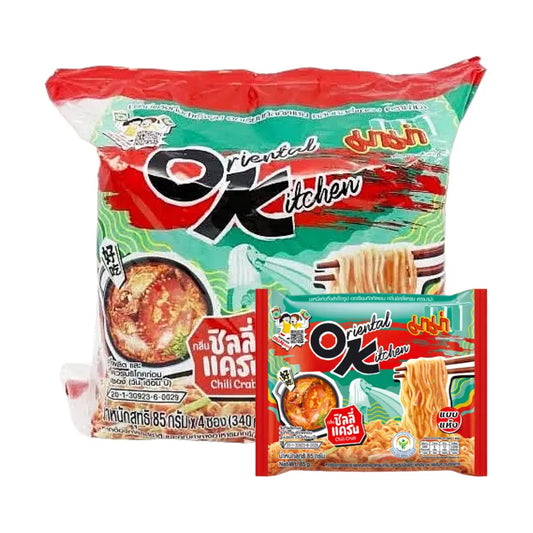 MAMA Oriental Kitchen Dried Instant Noodles Chili Crab Flavor (Pack 4)