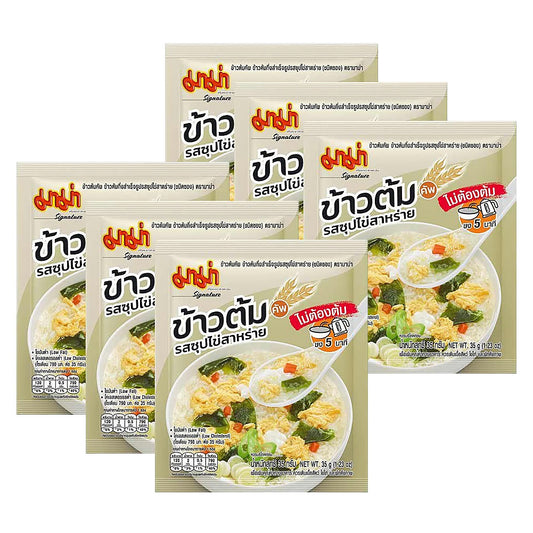 Mama Cup Instant Rice Soup Egg and Seaweed Soup Flavour 35g (Pack of 6pcs)