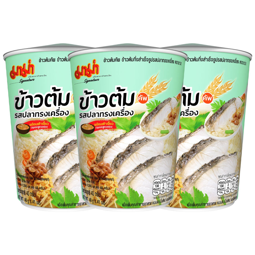 Mama Cup Instant Rice Soup Fish Flavour 40g (Pack of 3 pcs)
