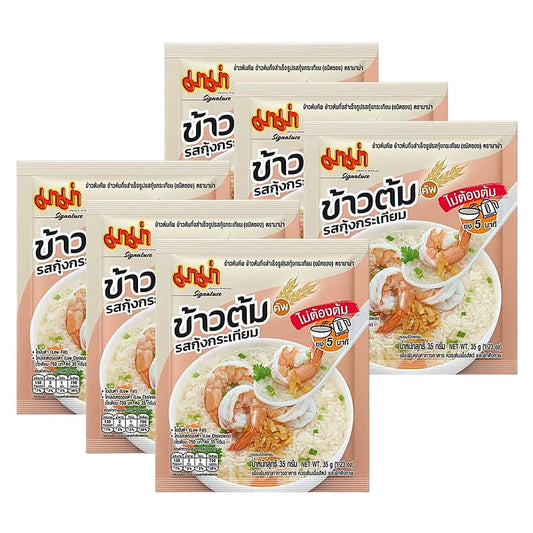 Mama Cup Instant Rice Soup Garlic and Shirmp Flavour 35g (Pack of 6pcs)