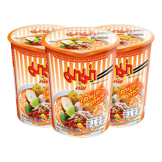 Mama Cup Instant Rice Noodles Tom Yum Flavour (Pack 3)
