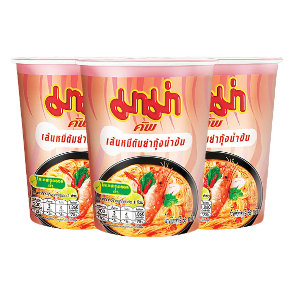 Mama Cup Instant Rice Vermicelli Shrimp Creamy Tom Yum (Pack of 3)