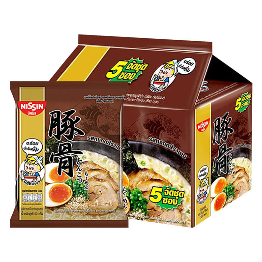 Nissin Instant Noodles Tonkatsu Ramen Flavour 60g (Pack of 5 pcs)