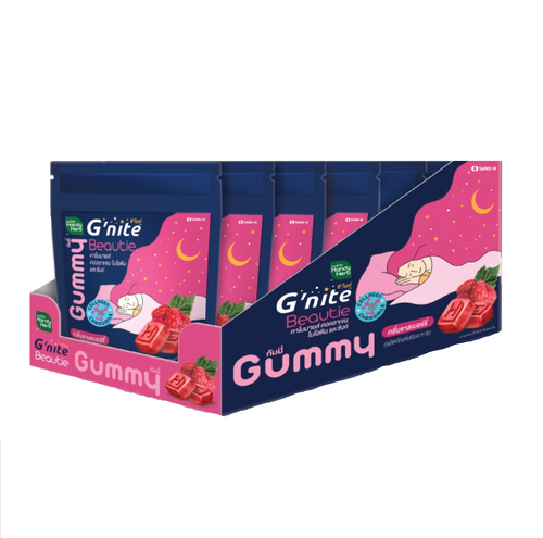 G'Nite Beauty Gummy (Raspberry flavor) - 1 Box Set (6 Pack - 24pcs)