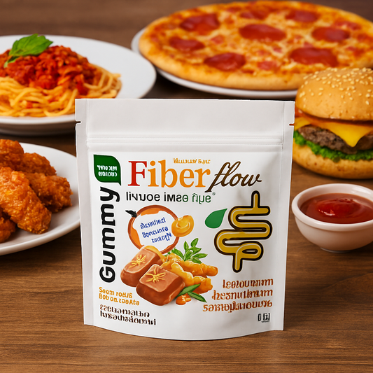 Fiber Flow Gummy - Fiber and Tamarind mixed with cold-pressed coconut oil (Sour tamarind flavor) - 1 Box Set (6 Pack - 24pcs)