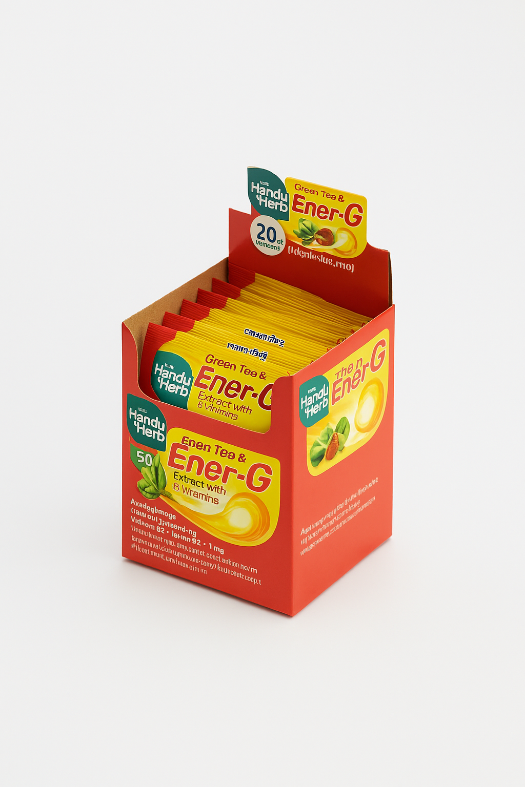 Ener-G Capsule – Green Tea & Ginkgo Extract with B Vitamins - 1 Box (20 Pack - 40 capsule)