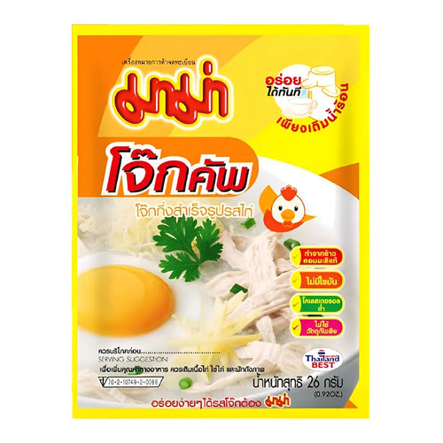 Mama Rice Porridge Jok Cup (Congee) Chicken Flavour 26g (Pack of 6 pieces)