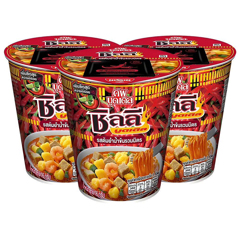 Nissin Chili Noodles Tom Yum Creamy Ruam Mitr Flavour 76g (Pack of 3 pcs)