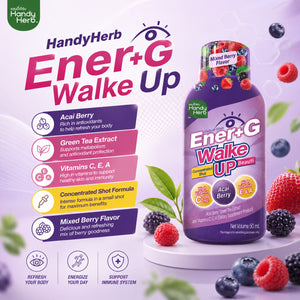 Ener+G Wake Up Acai Berry – Mixed Berry Flavor, 1 Pack (6 Bottles)